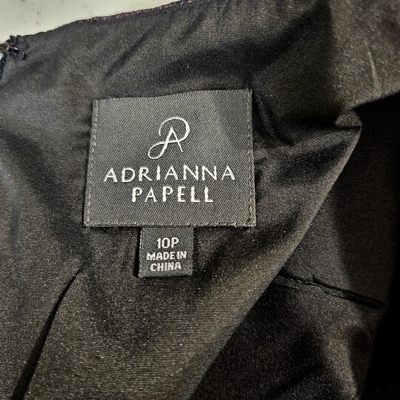 Adrianna Papell Metallic Purple & Gold Lace Leopard Print Dress - Picture 5 of 7